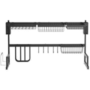 Geschirrständer, Modulares Geschirrregal, Metall, Schwarz
