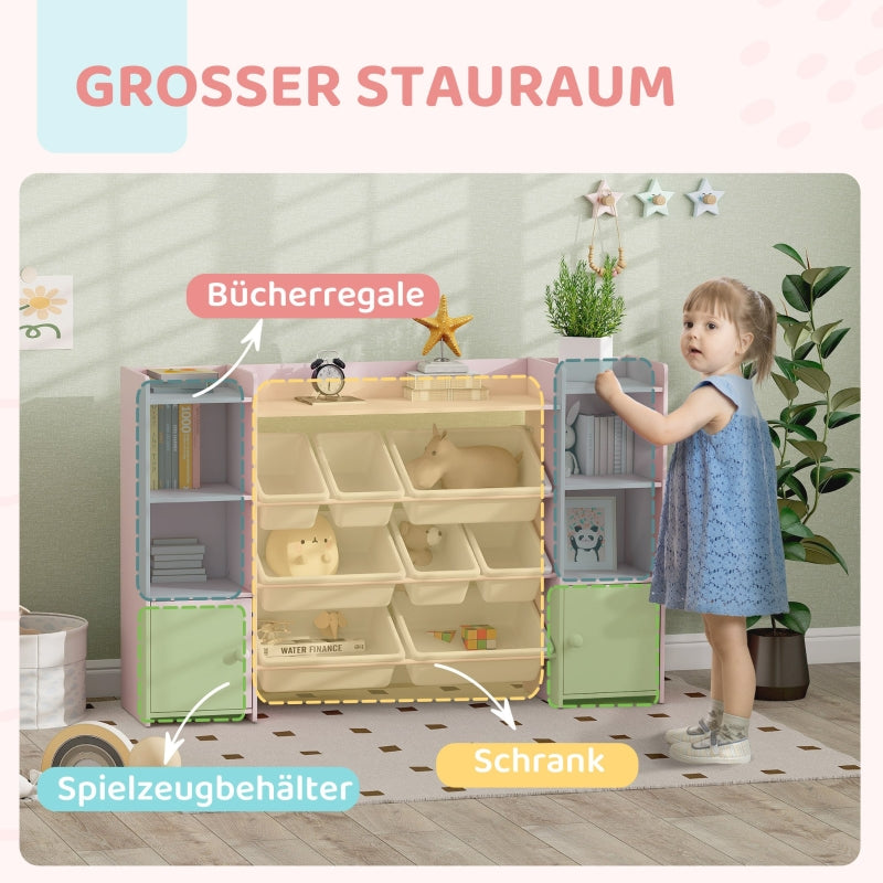 Children's Storage Shelf 8 Removable Boxes - Pink