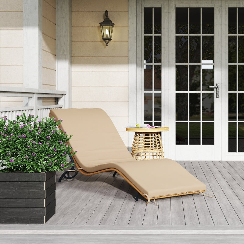 Sonnenliege, wasserabweisend, 120 kg Tragkraft, Polyrattan Beige