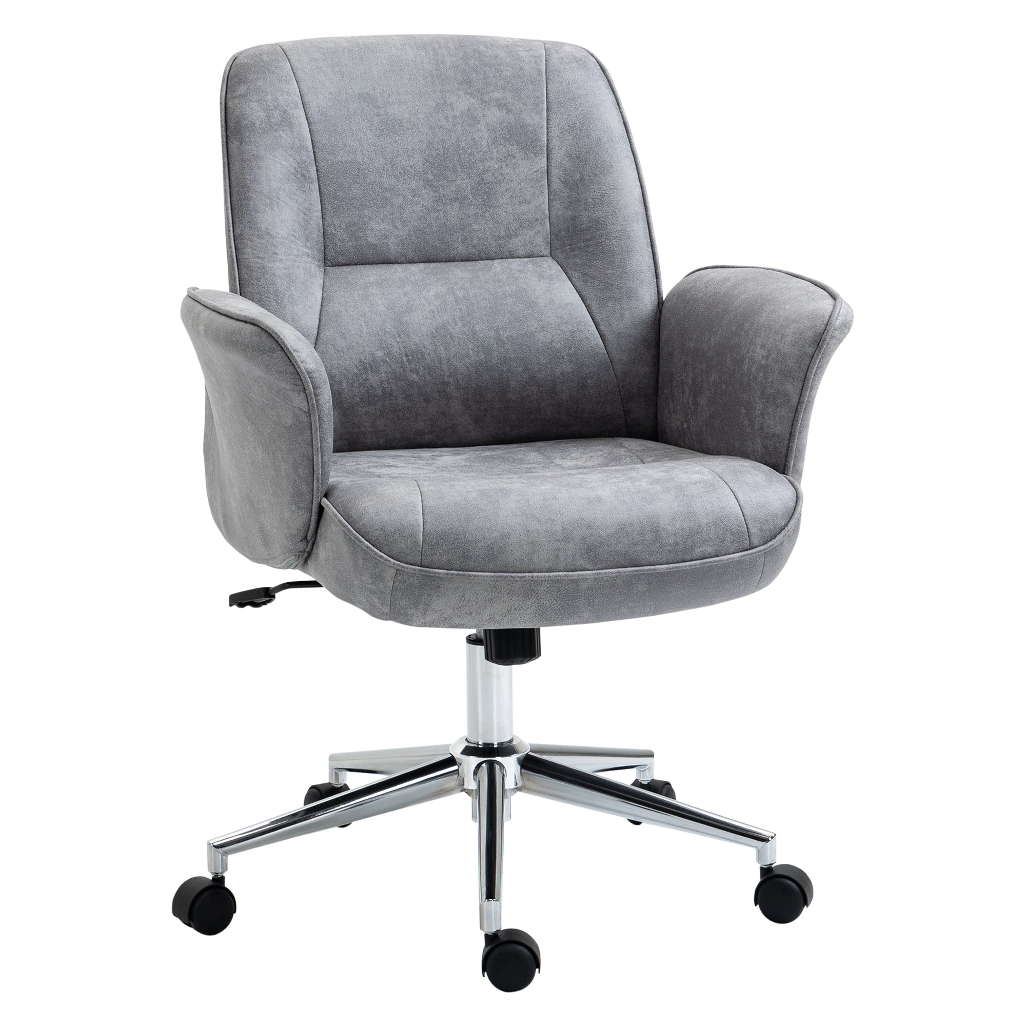 Vinsetto Office Chair XXL Ergonomic Upholstered, Height Adjustable, Rocking Function, Light Grey