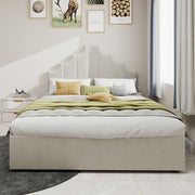 Modern Minimalist Soft Bed, Comfortable Headboard, 160x200CM, Beige