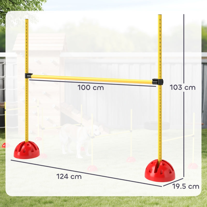 Dog Agility Equipment 4 Hurdle & Carry Bag, Yellow