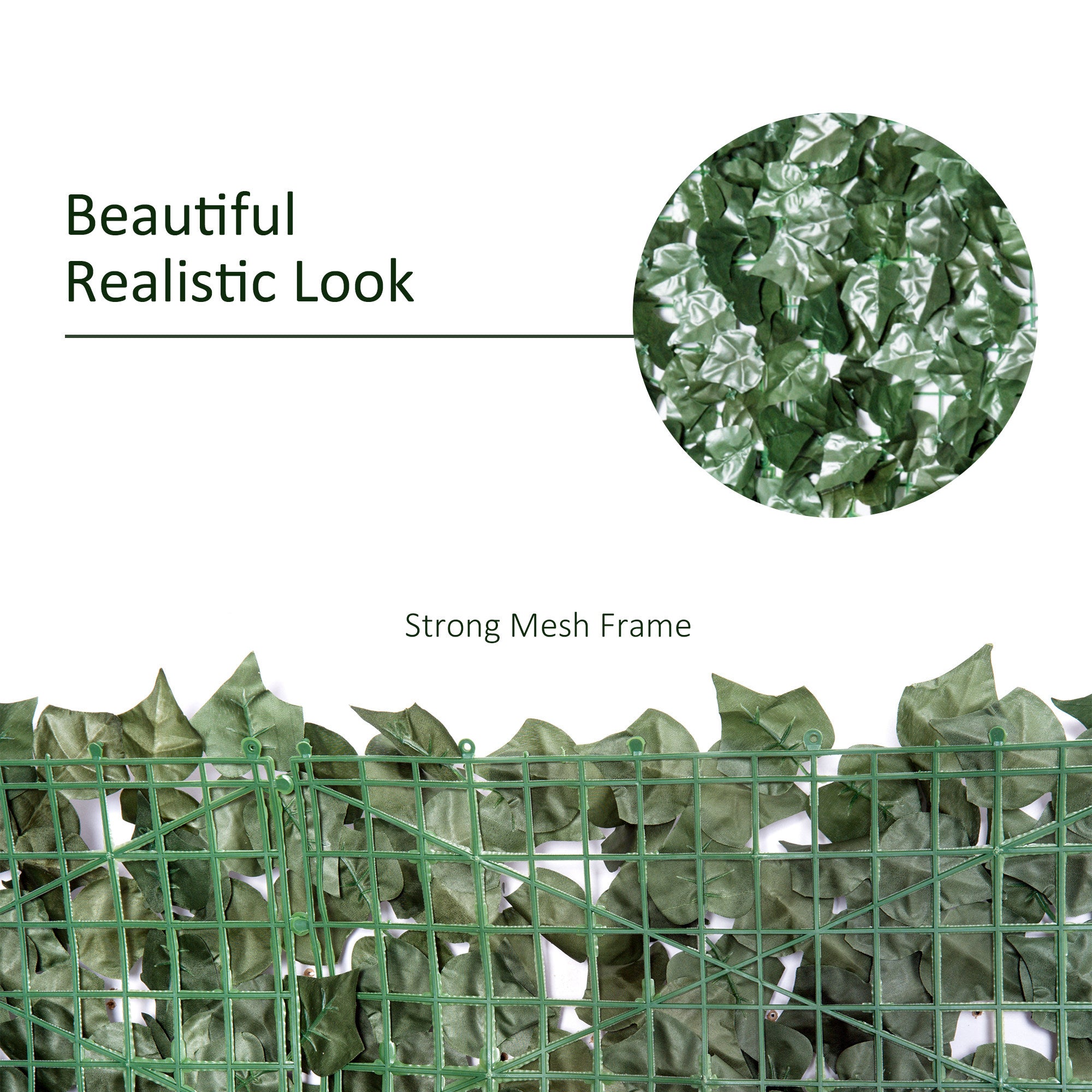 1-Piece Artificial Leaf Hedge Screen Privacy Fence 3M x 1.5M, Dark Green