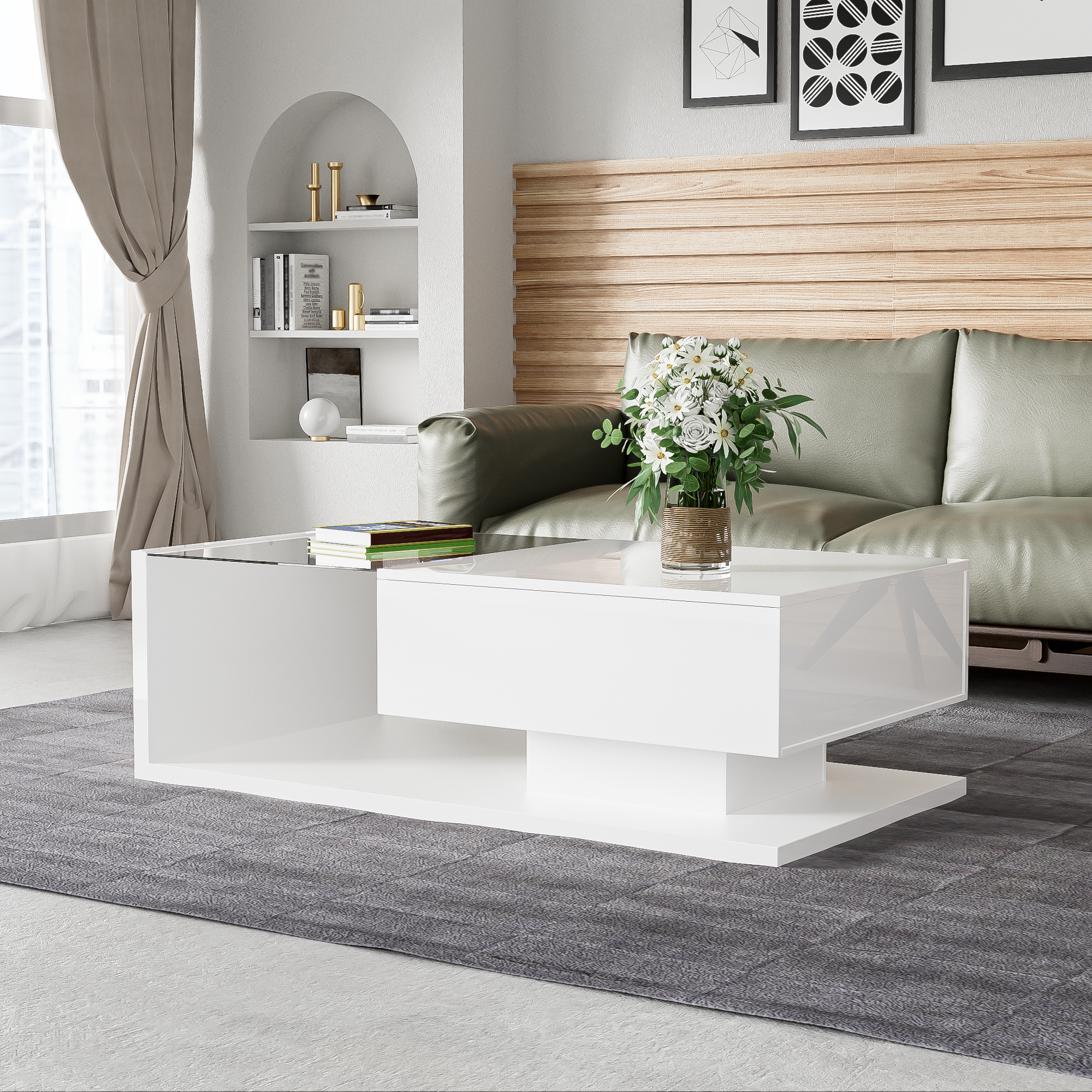 Coffee Table, High-Gloss White