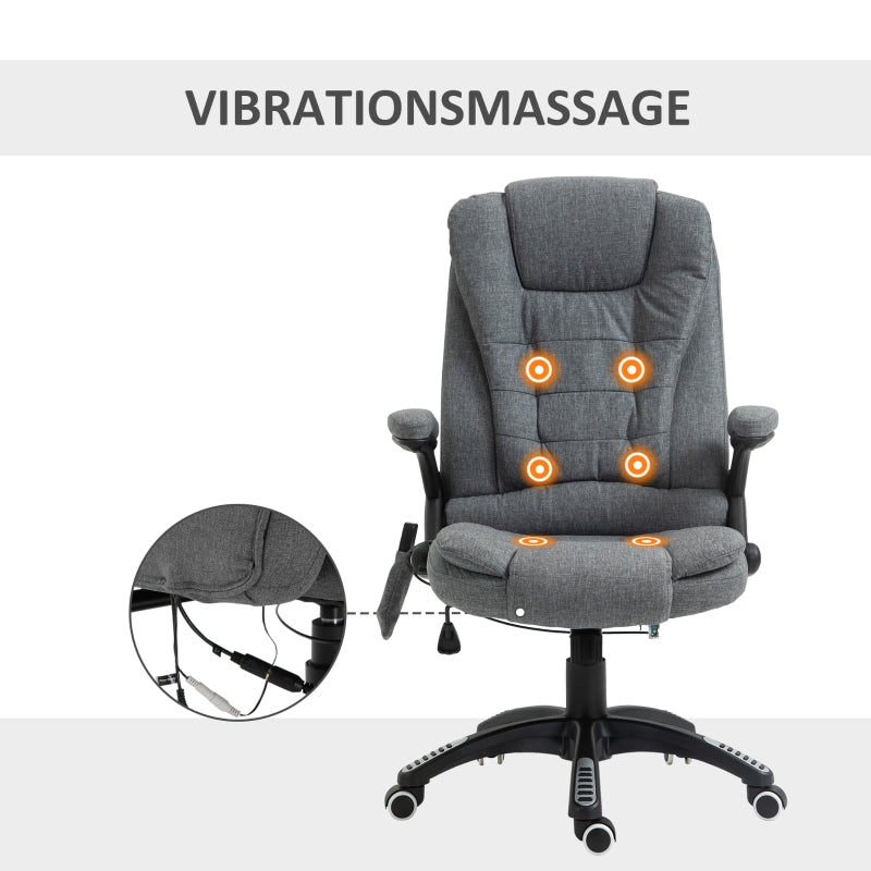 Vinsetto Massage Executive Office Chair, Ergonomic Adjustable, Gray