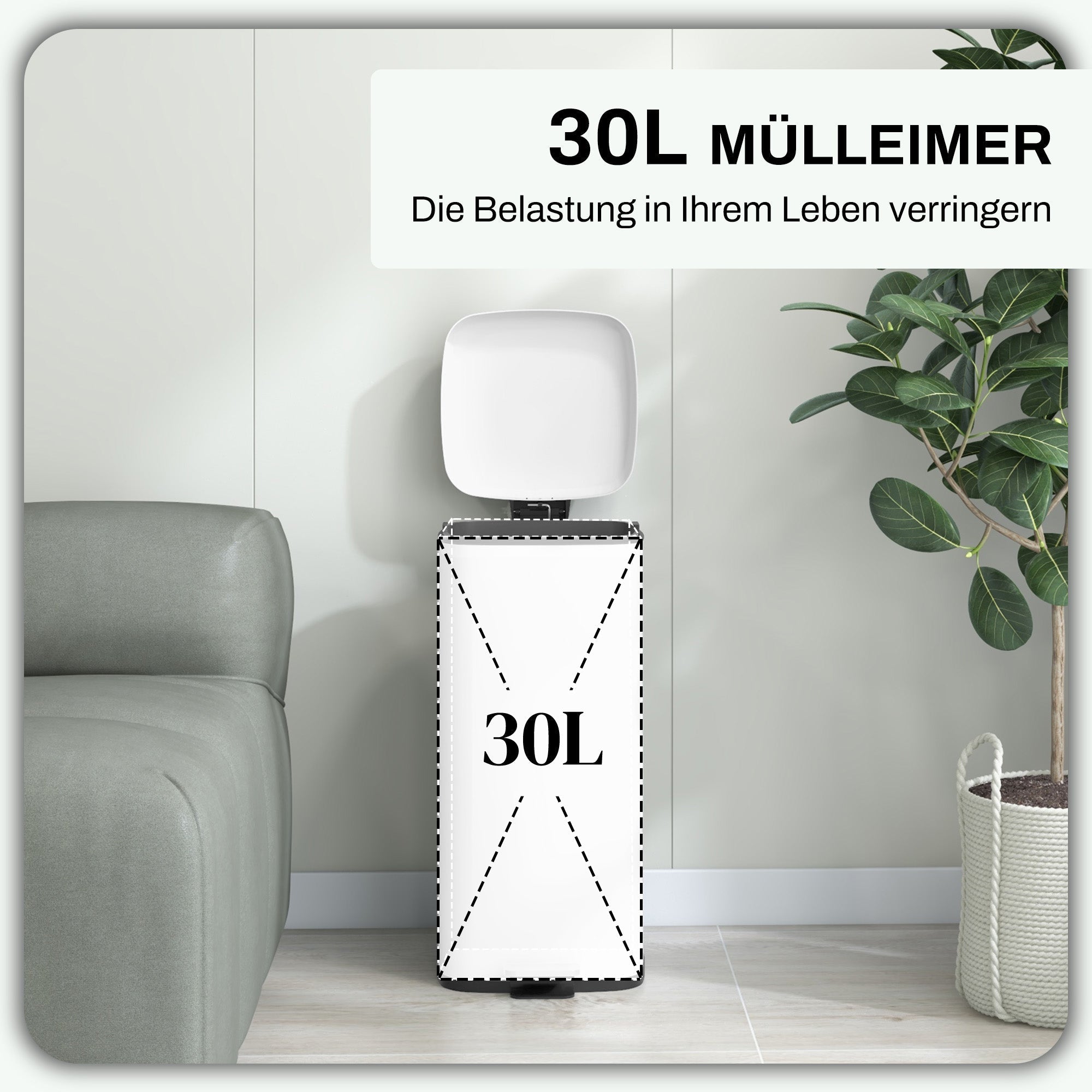 Pedal Bin 30L, Foot Pedal Metal