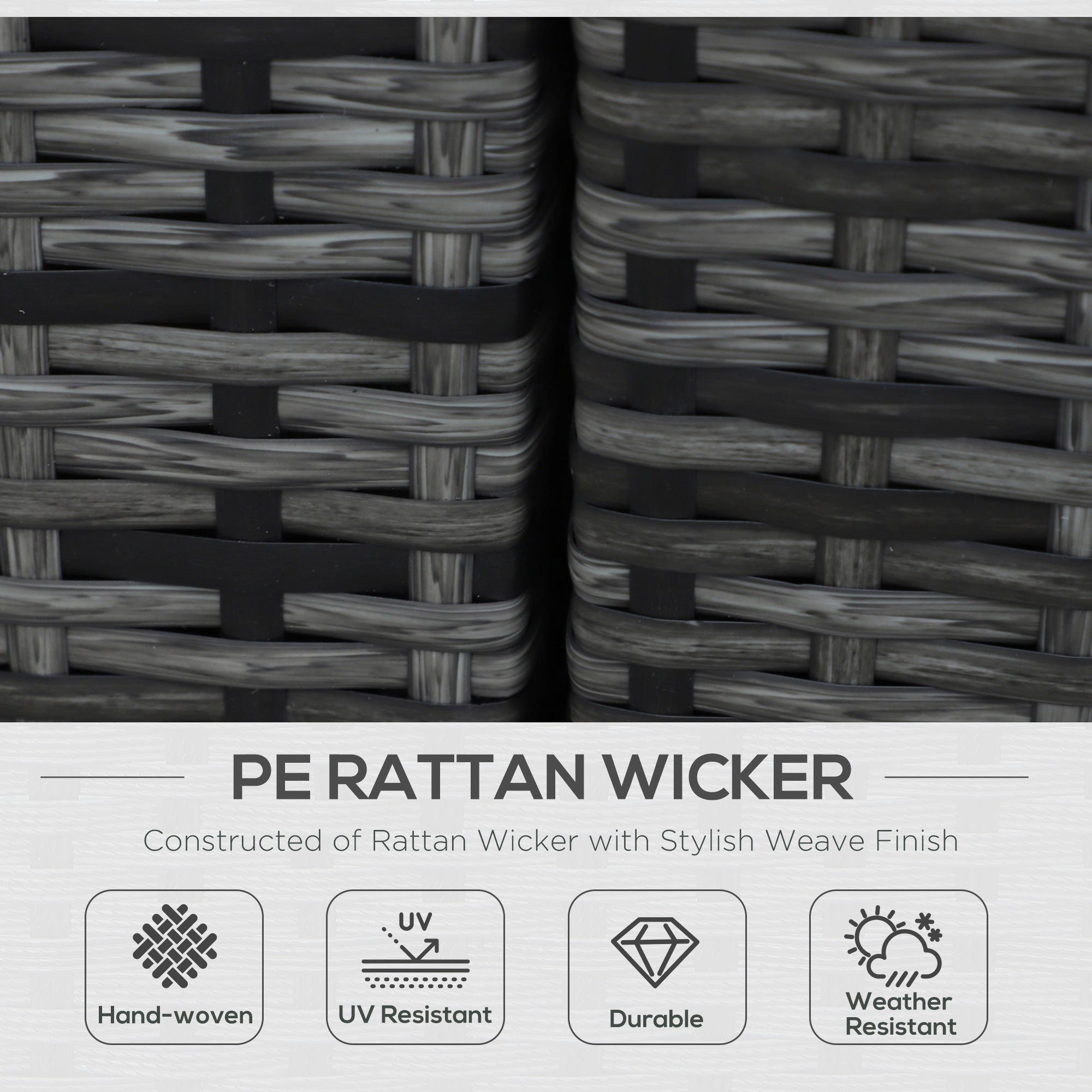 8 Pieces PE Rattan Corner Sofa Set Thick Cushions Glass Top Table, Aluminium Grey