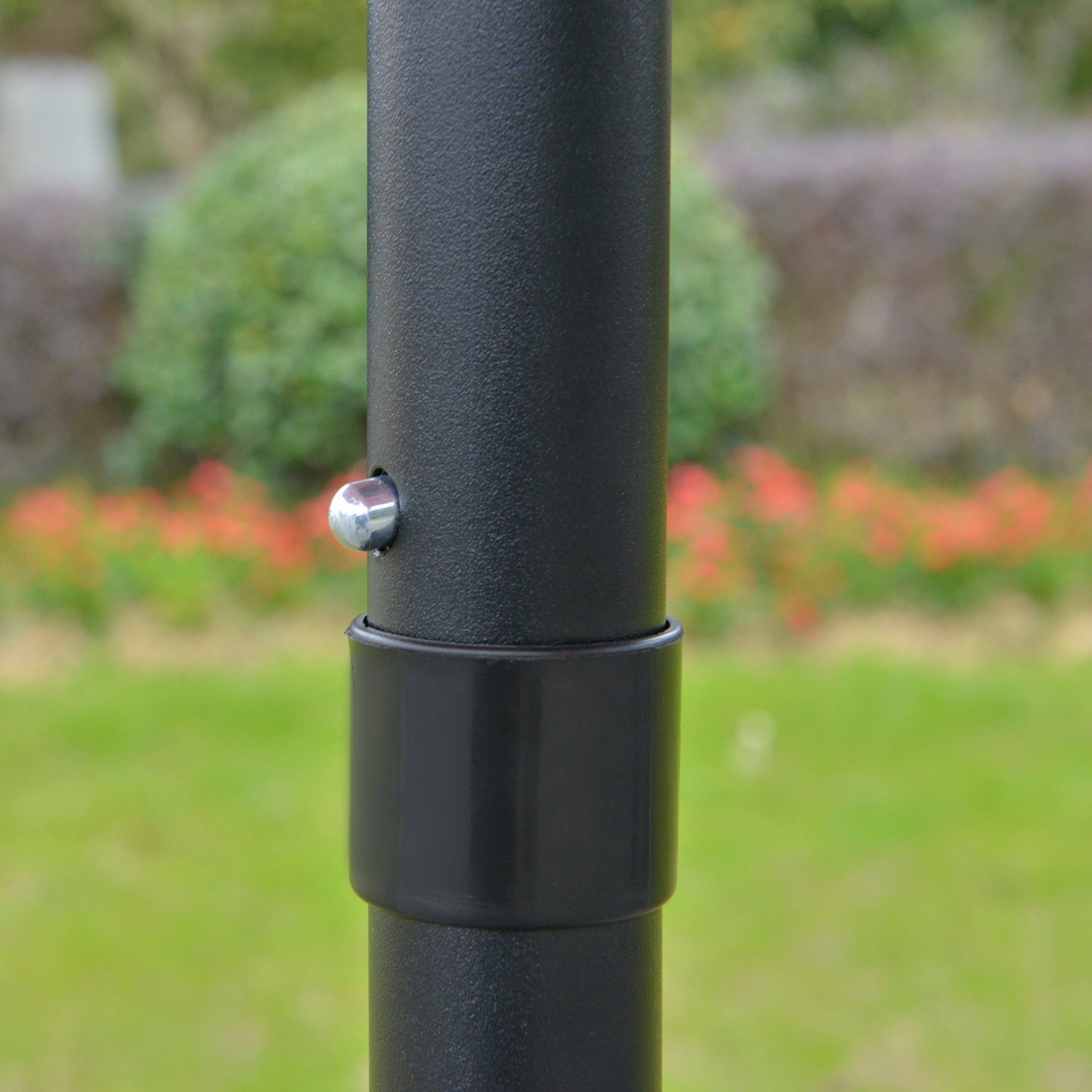 Garden Parasol Umbrella, 2.7M Tilting Aluminium Frame Sun Shade, Wine Red