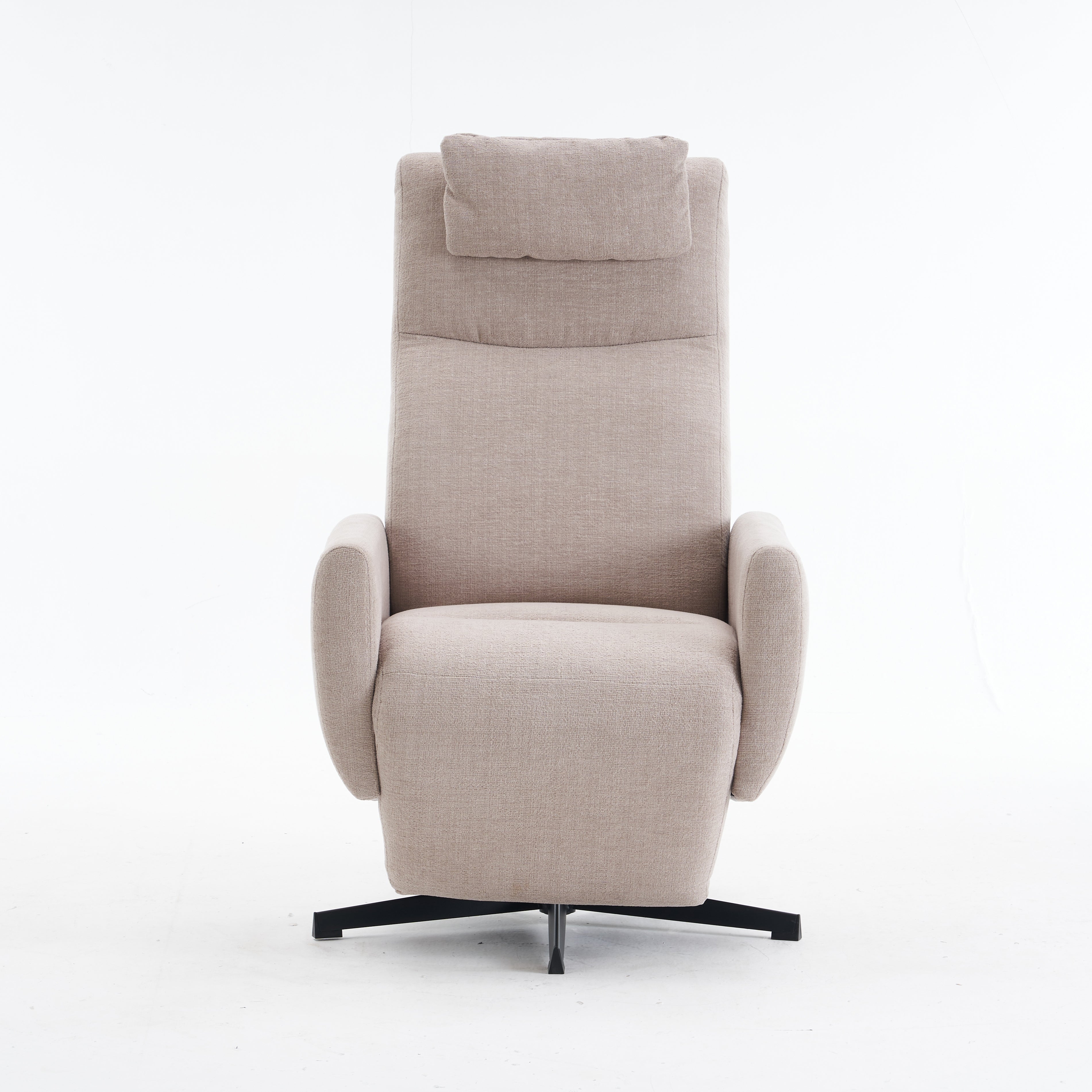 Recliner with Pillow Padded Seat and Footrest, Chenille Fabric, Grey