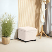 Storage Ottoman Bench Footstool 40cm Storage Chest Corduroy Beige