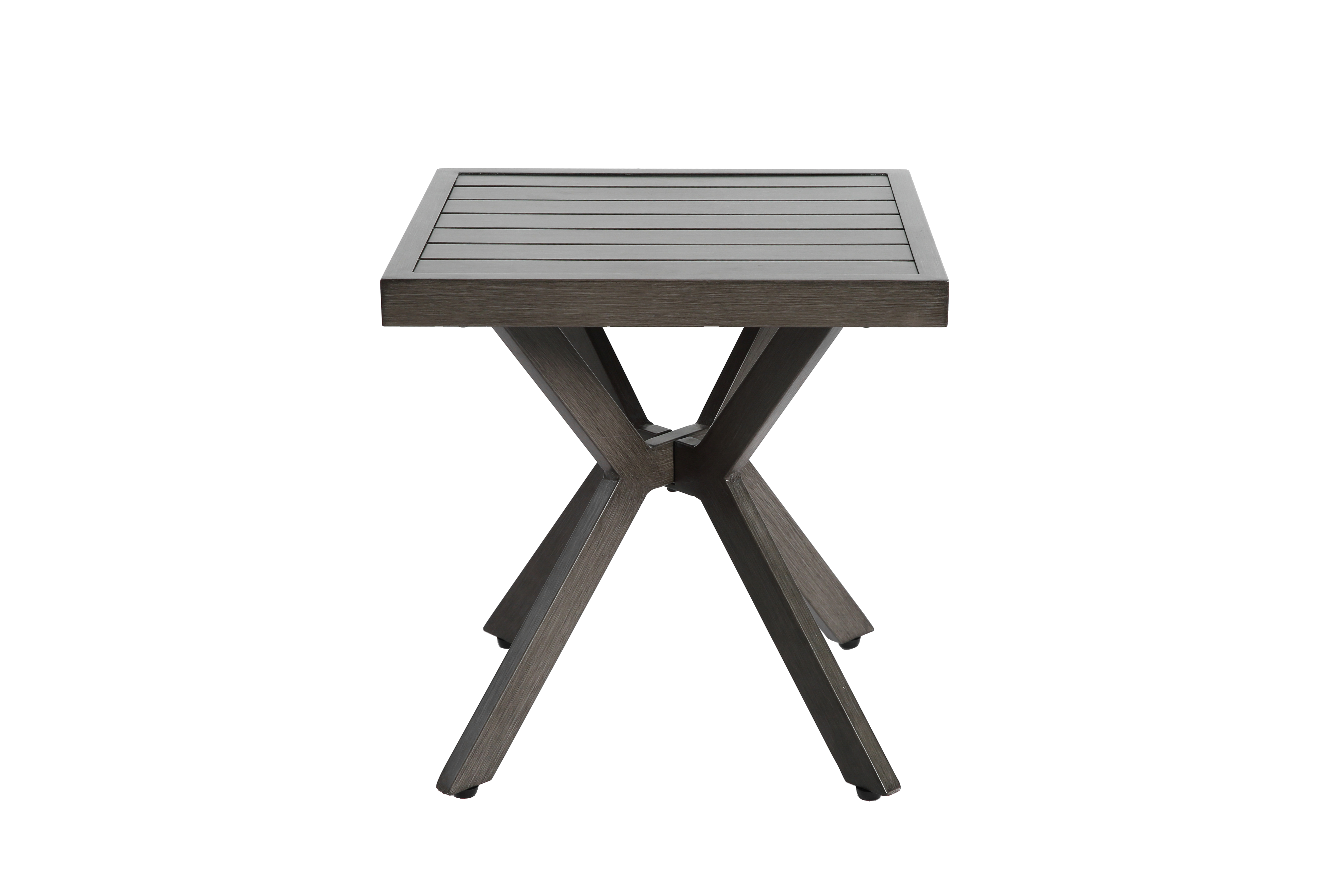 Outdoor Aluminum Square Side Table End Table for Patio, Backyard, Pool, Indoor, Dark Gray