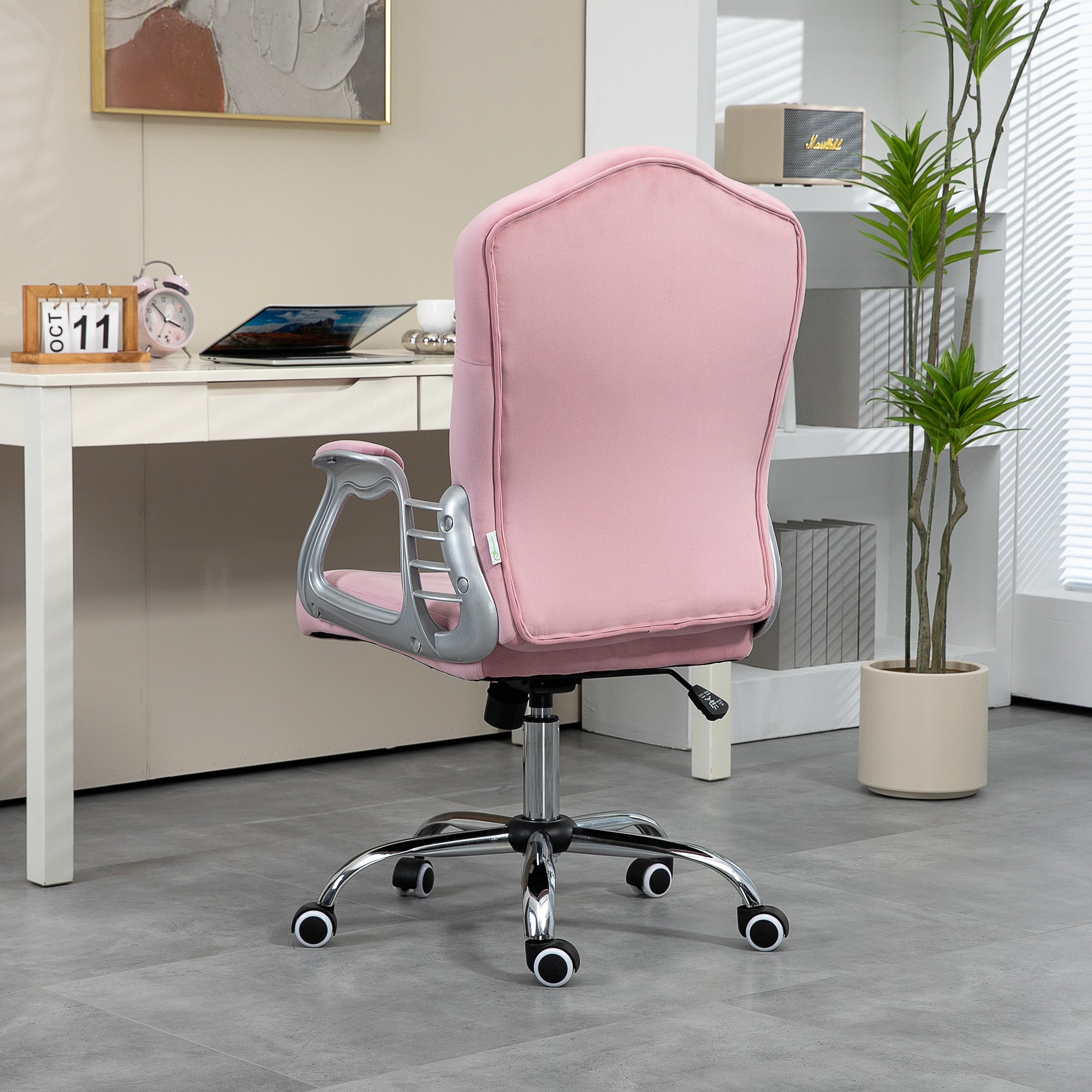 Bürostuhl, ergonomisch, höhenverstellbar mit Wippfunktion, Rosa