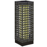 Rattan Solar Light Waterproof Path Light Automatic LED Garden Lamp Steel Grey