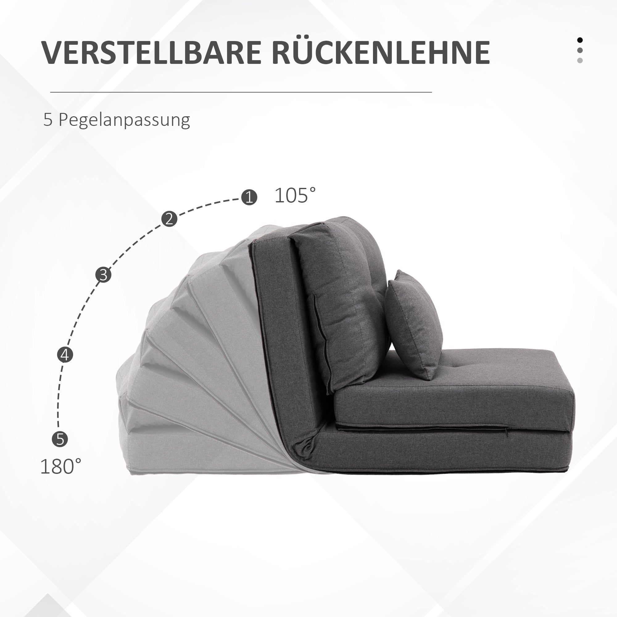 Floor Chair Folding Bed Sofa Adjustable Linen