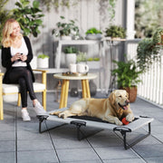 Portable Elevated Dog Bed, Raised Pet Breathable Mesh, Light Gray