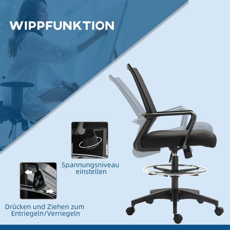 Vinsetto Office Chair Ergonomic Desk Swivel Chair Mesh Black
