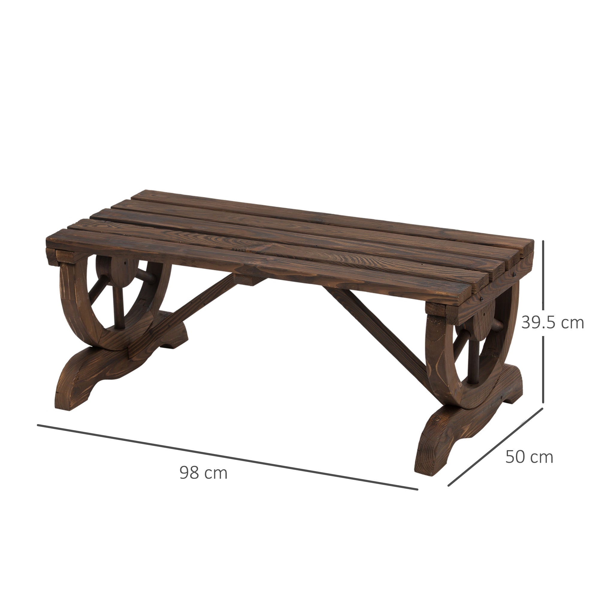 Garden Bench Weatherproof Rustic 98x50x39.5 cm Wooden