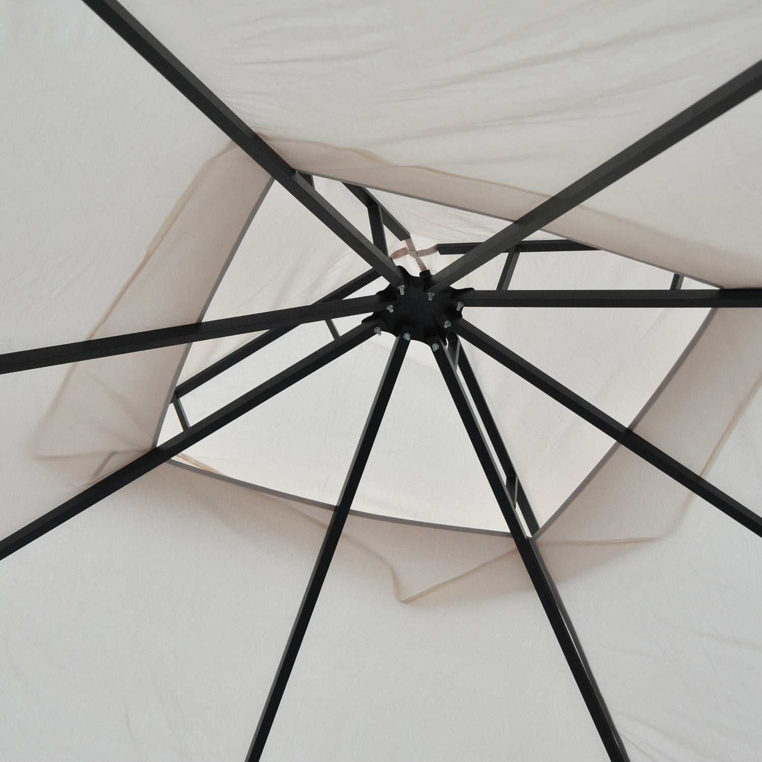 Garden Tent Double Roof Mosquito Net 295x295x275cm Polyester Beige/Black