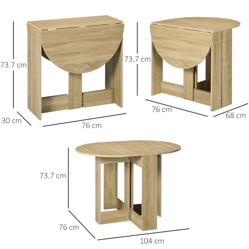 Drop Leaf Dining Table, Folding Small Space Oak