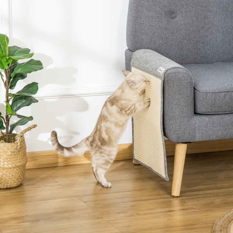 Kratzmatte, 2-teilig Sisal für Katzen, Grau
