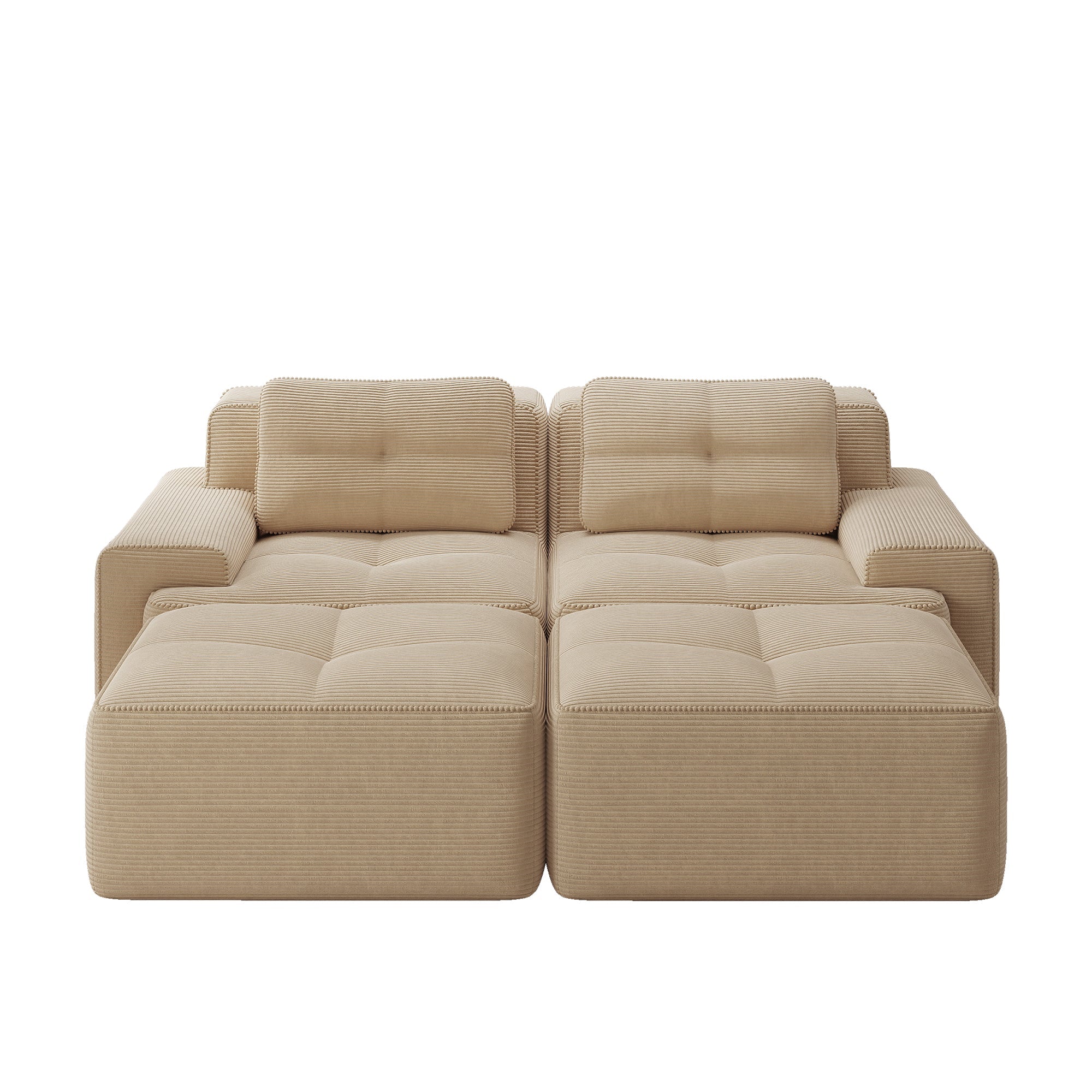 Cloud Modular Sofa U-Shaped Ottoman 2-Seater - Corduroy Beige