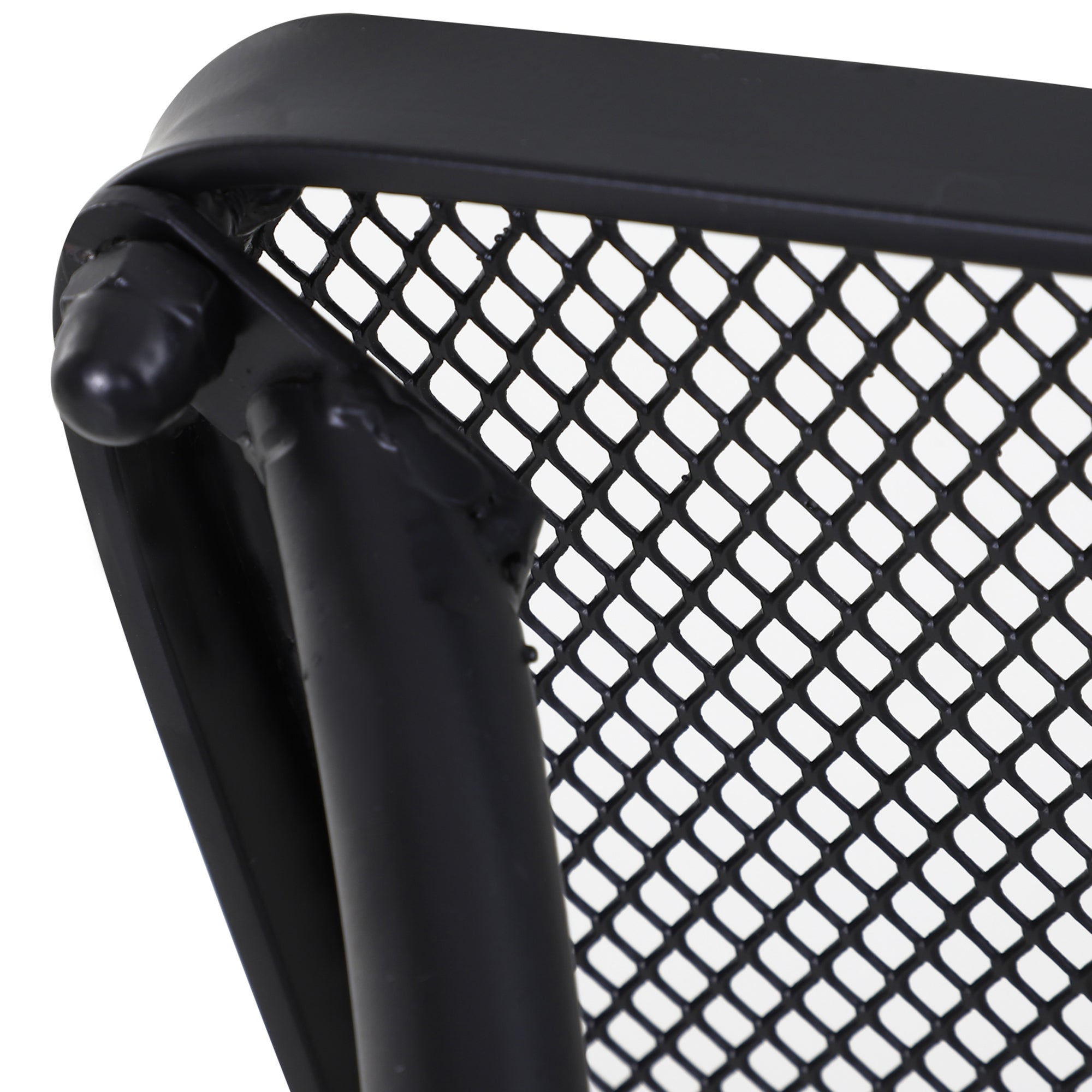 Side Table, Garden/Balcony Coffee Table 45x45x50cm, Metal Black