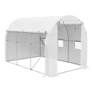 Polytunnel Greenhouse 296 x 196cm Steel Frame White