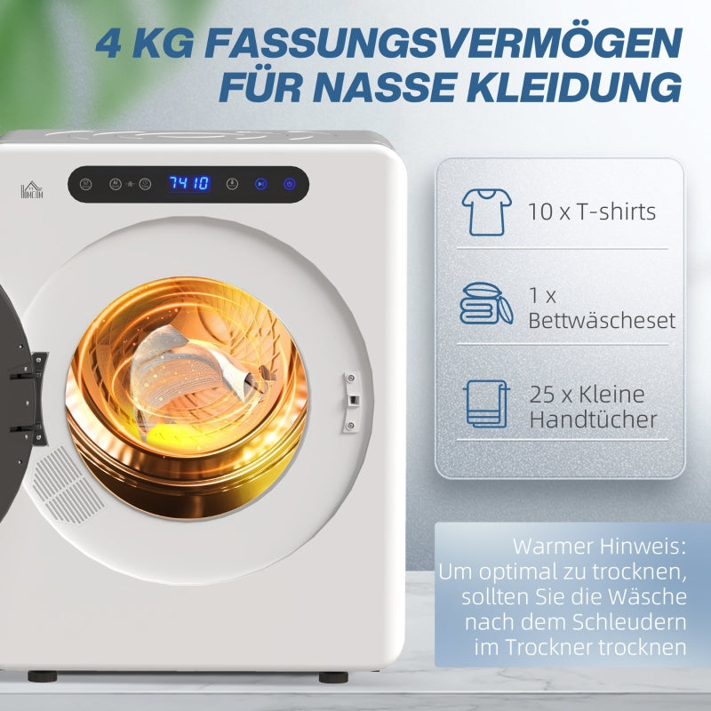 Tumble Dryer, 6 Programs, 4kg Capacity, White