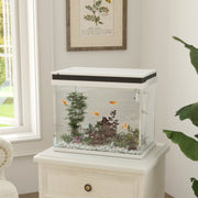 Aquarium, 41 Liter Glas mit Filtersystem, LED-Beleuchtung, Weiß