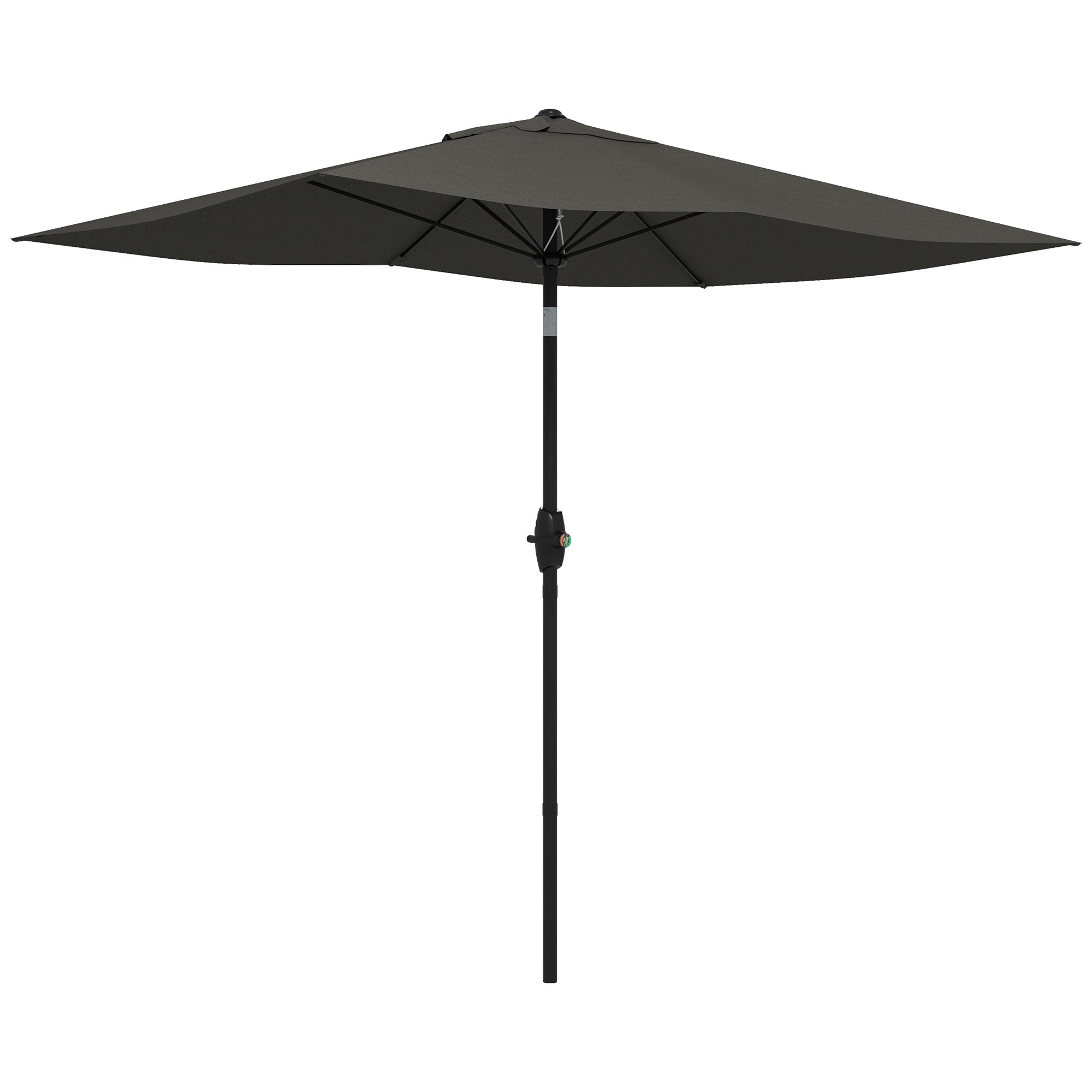 Gartenschirm, 2x3m rechteckiger Sonnenschirm für den Außenbereich mit Kurbel und Neigungsfunktion, dunkelgrauer Aluminiummast