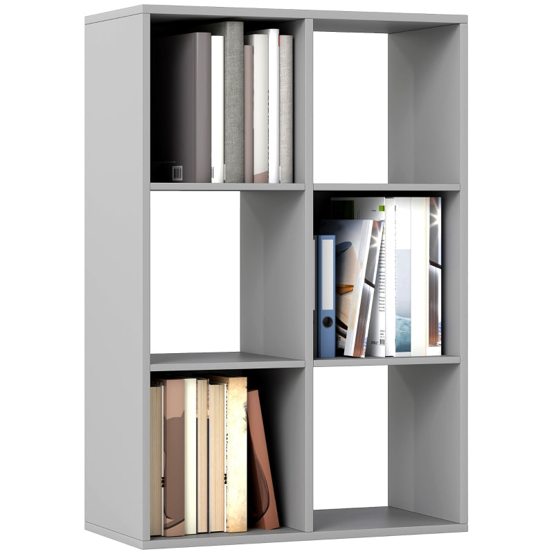 6-Cube Bookshelf Storage Unit Light Grey