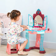 Kids Dressing Playset, 31 Piece Magical Princess Mirror Light and Sound - Pink and Blue