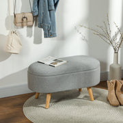 Teddy Fleece Storage Ottoman - Grey