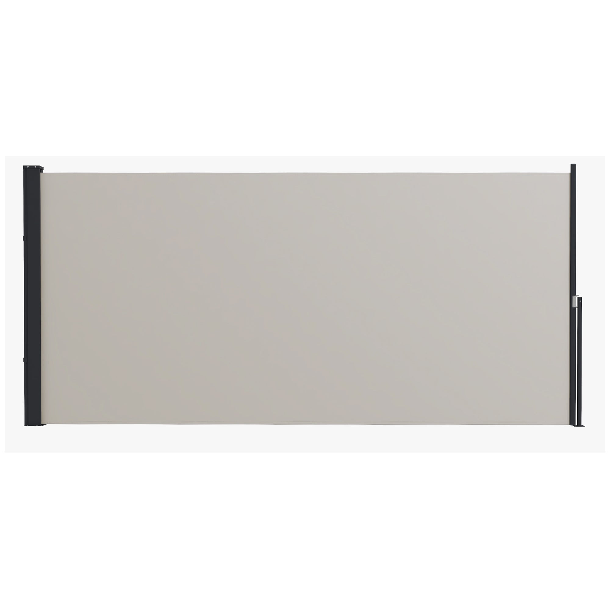 Extendable Side Awning 300x140cm UV Protection Windbreak Metal Polyester Light Grey