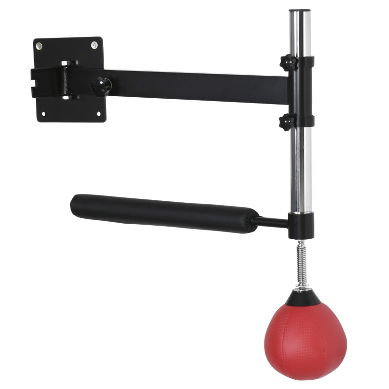 Boxing Rack, Wall Mount Foldable with Reflex Bar, Red