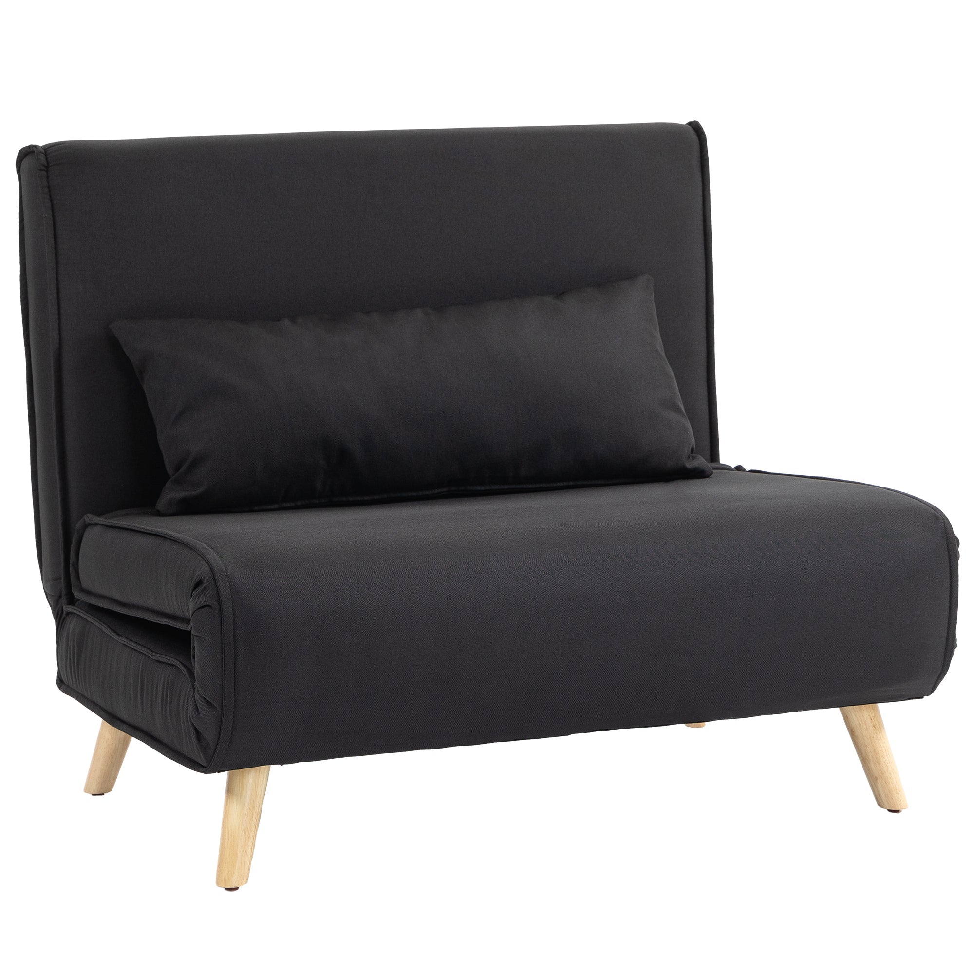 2-in-1 Sleeper Chair Sofa Bed Adjustable Backrest Linen Look