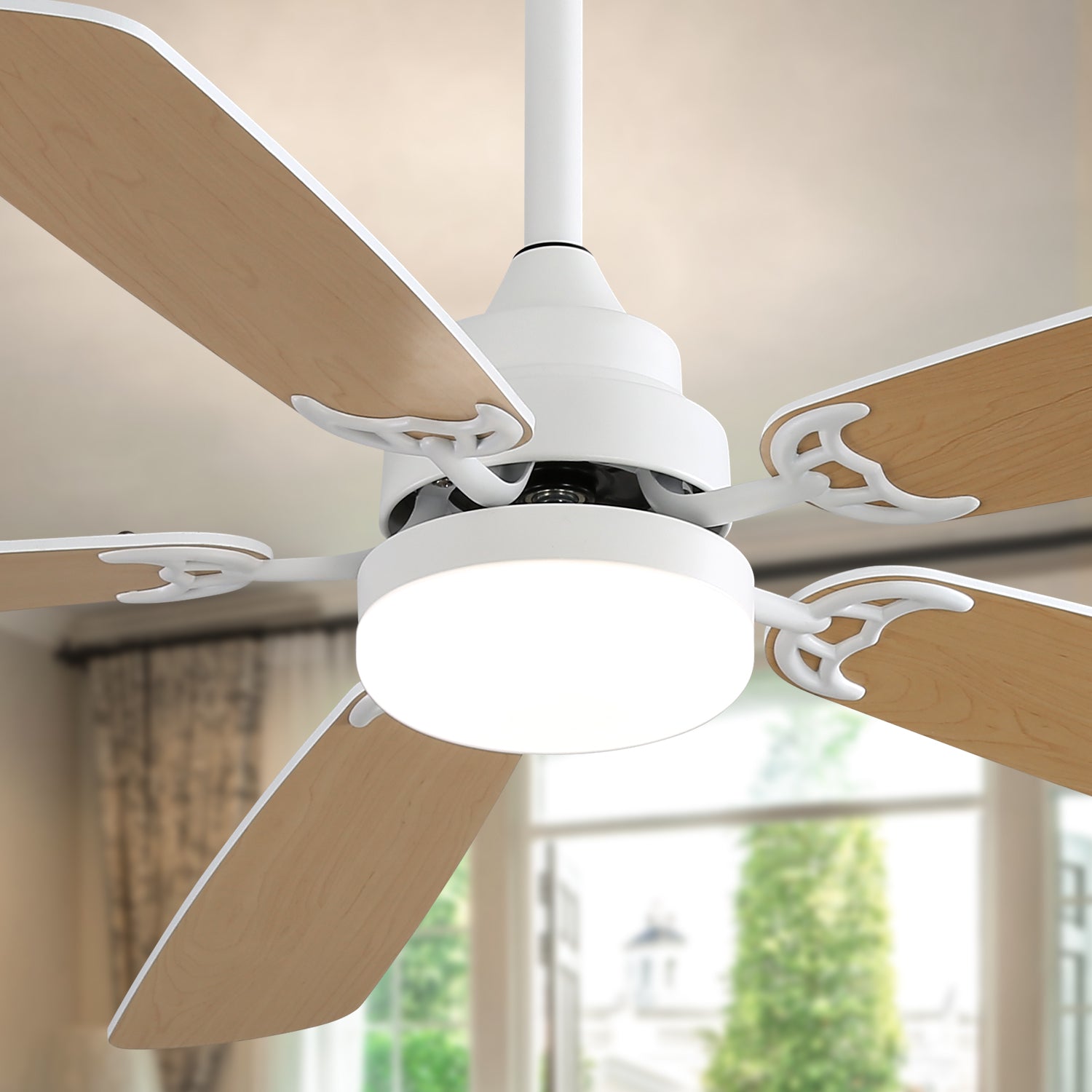 52-inch Ceiling Fan Dimmable Light Quiet Motor Timer