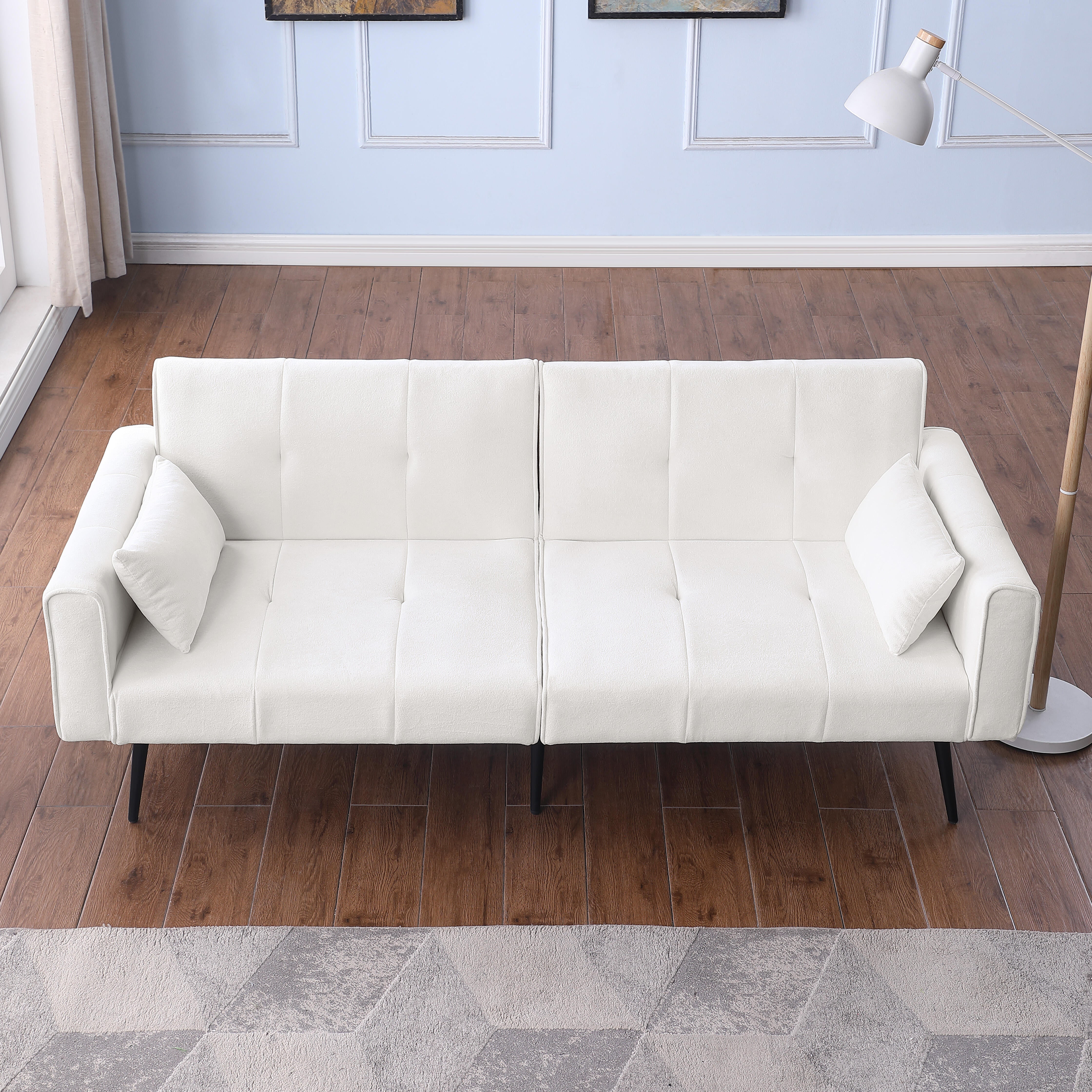 Futon Sofa Bed, Modern 68" Convertible Sleeper Couch, Small Spaces