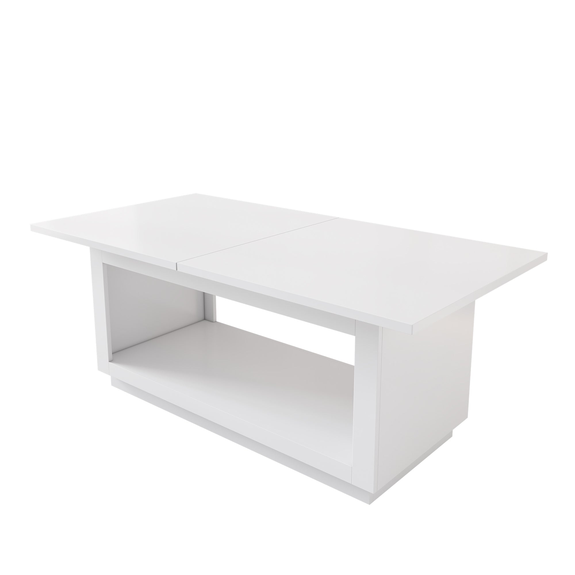 Extendable Dining Table, Modern Simple Square Design 140/180 cm, White