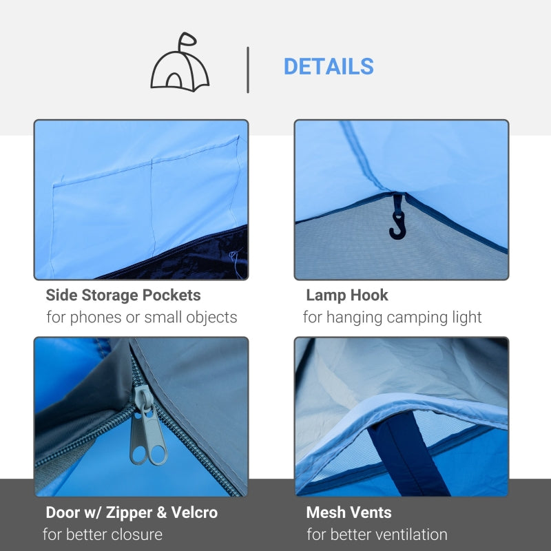 2 Room Tent with Vestibule, Weather-Resistant Camping Tent, Sky Blue