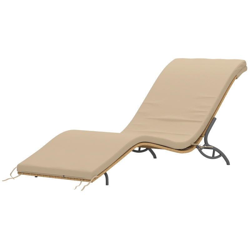 Sonnenliege, wasserabweisend, 120 kg Tragkraft, Polyrattan Beige