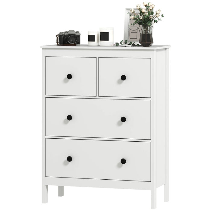 chest of drawers, 4 drawers for clothes and linen, chipboard white
