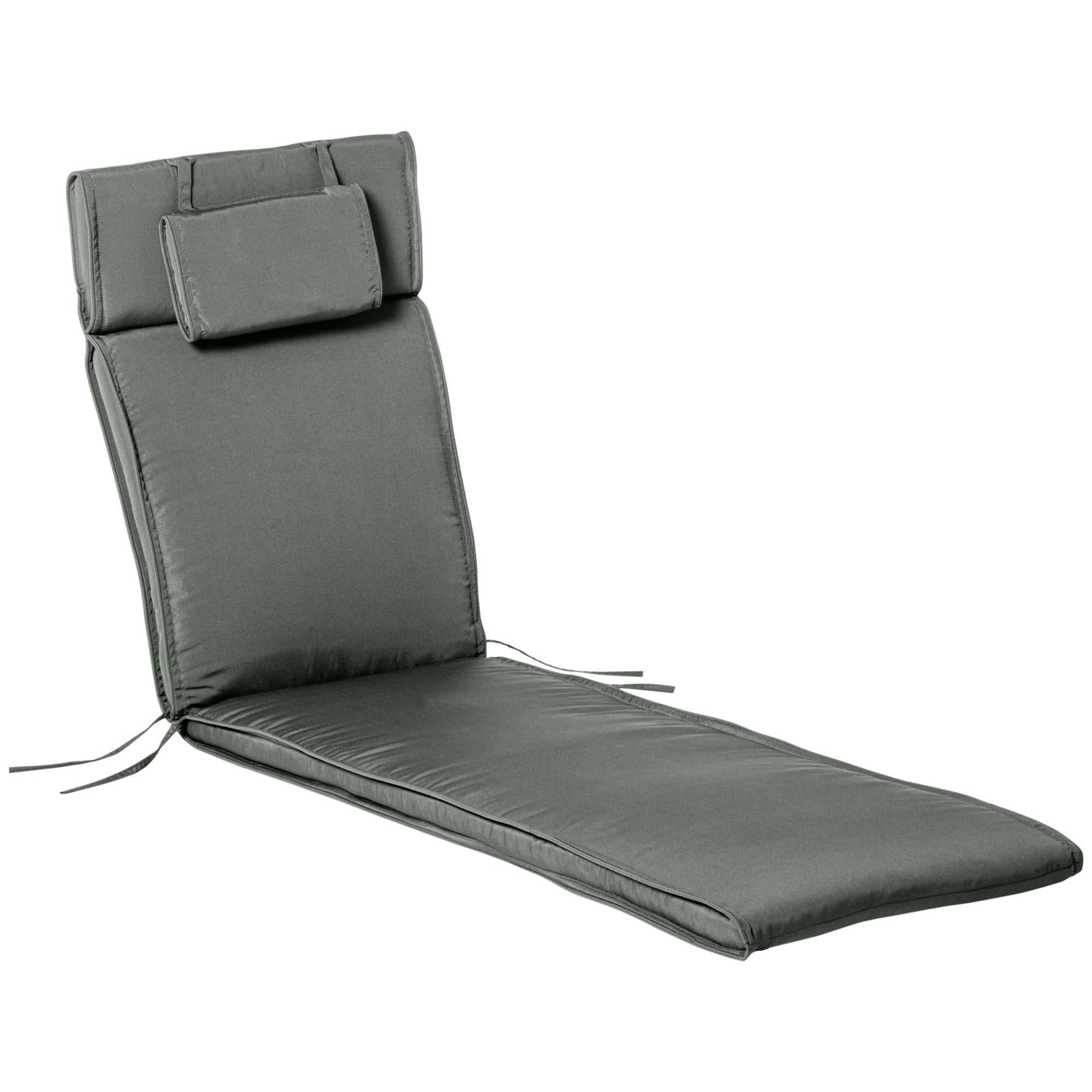 Liegenauflage, Garten, abnehmbares Kopfteil, Polyester-Baumwollfaser, Grau