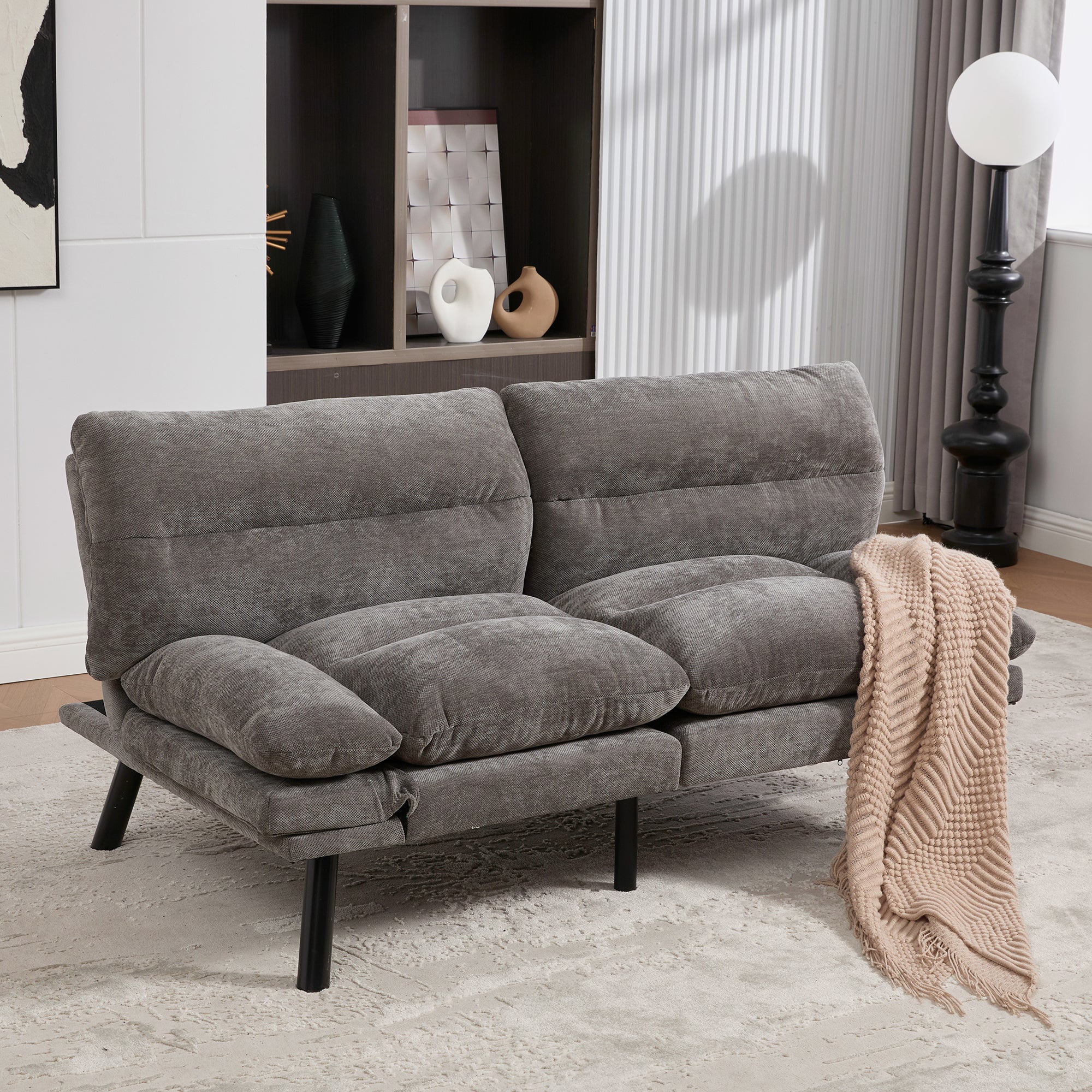Two-Seater Sofa, Ergonomic Adjustable Design, Chenille