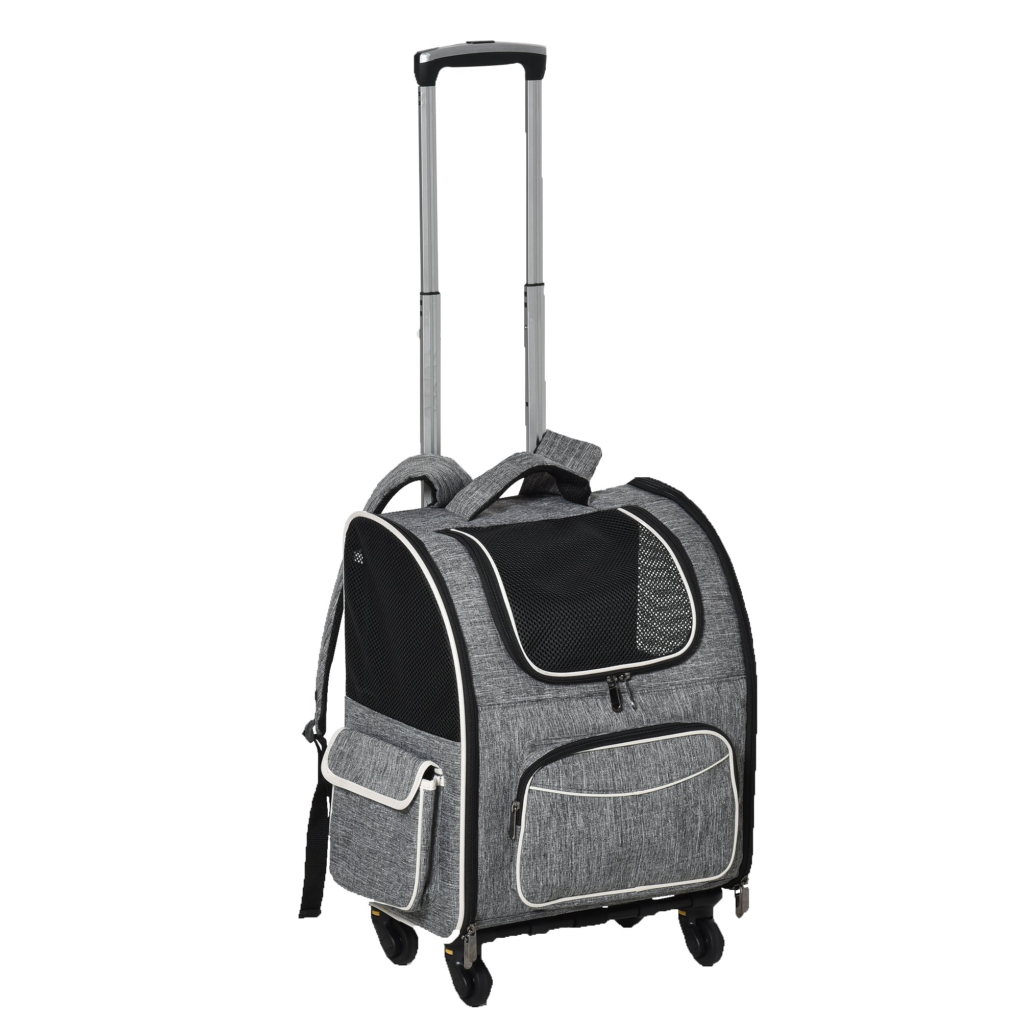 Hundetrolley 2-in-1 Transporttasche & Haustier-Rucksack, Grau