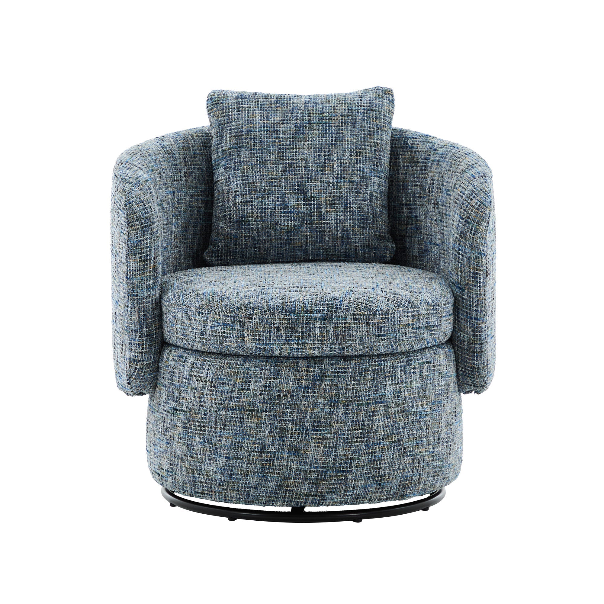 028 Swivel Accent Chair 360° Rotation Hidden Storage - Blue