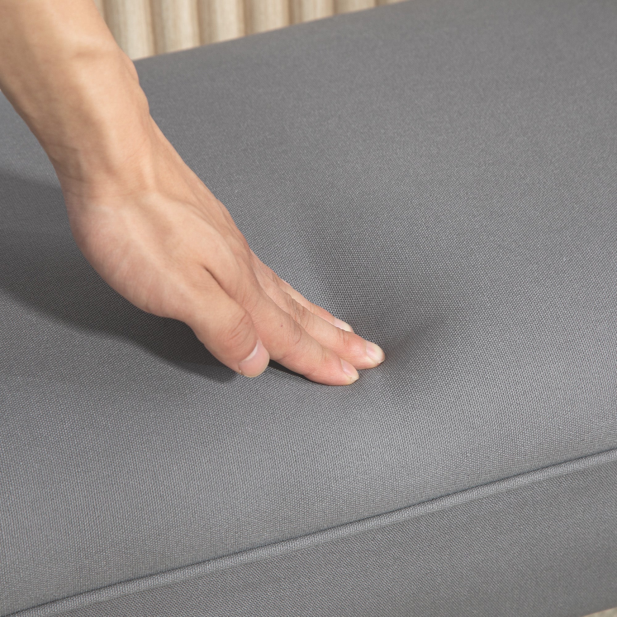 Bed Bench, Upholstered Seating, 130 kg Load Capacity, Dark Grey Canvas