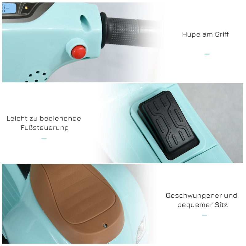 Vespa children's scooter, 1.5-3 years, metal, blue-green