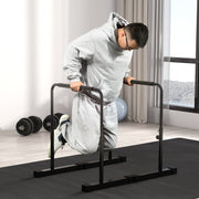 Dip Bars Set of 2, Height Adjustable Fitness Parallettes, Steel Black