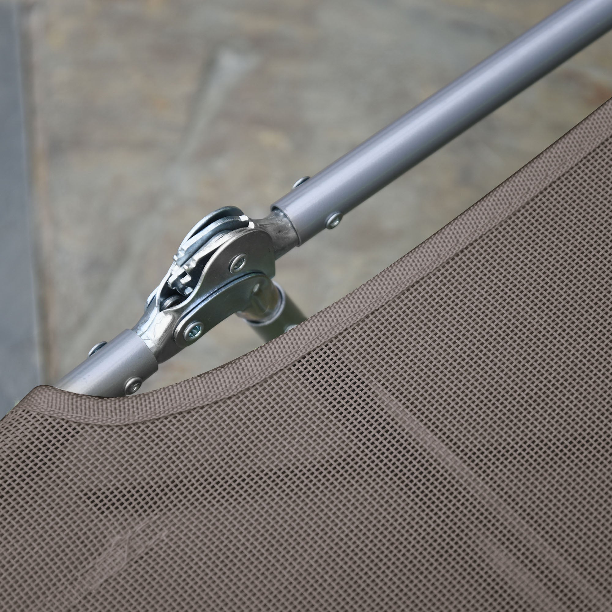 Sun Lounger Folding 2-Legged Weatherproof, Brown